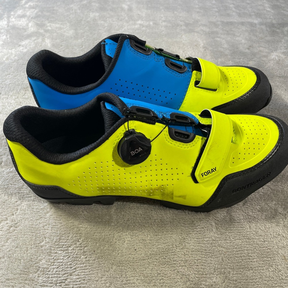 Bontrager Foray Mountain Bike MTB Shoes 42 US 9 Hi-Vis Neon Yellow BOA Riding